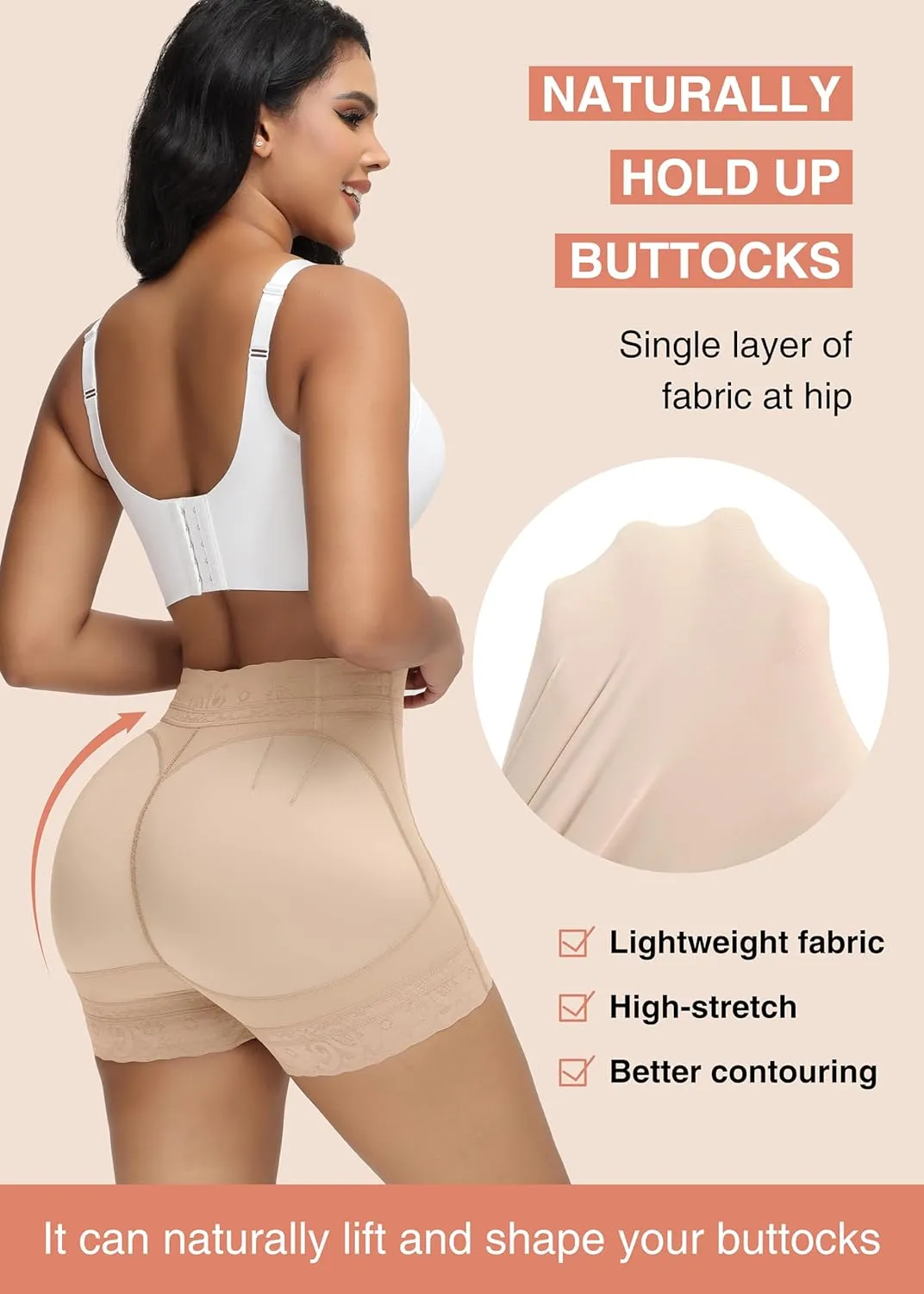 SHAPSHE Butt Lifting Shapewear for Women Tummy Control Body Shaper Shorts Slimmer Flat Tummy Butt Shaper Panties