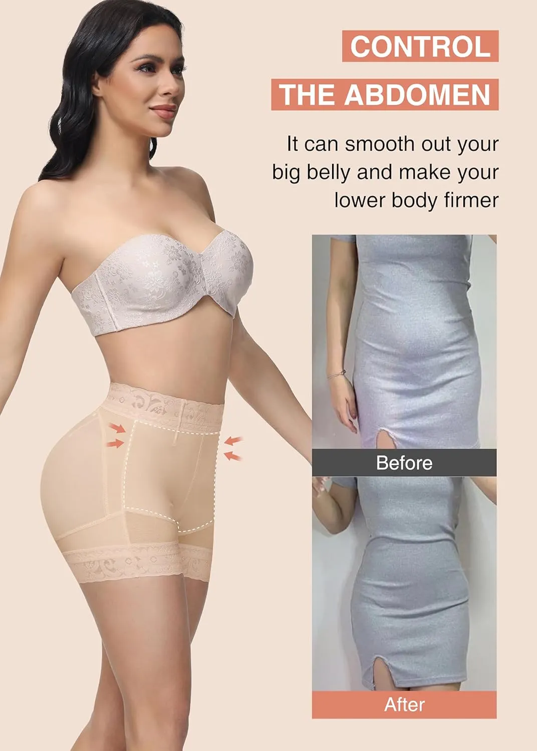 SHAPSHE Butt Lifting Shapewear for Women Tummy Control Body Shaper Shorts Slimmer Flat Tummy Butt Shaper Panties