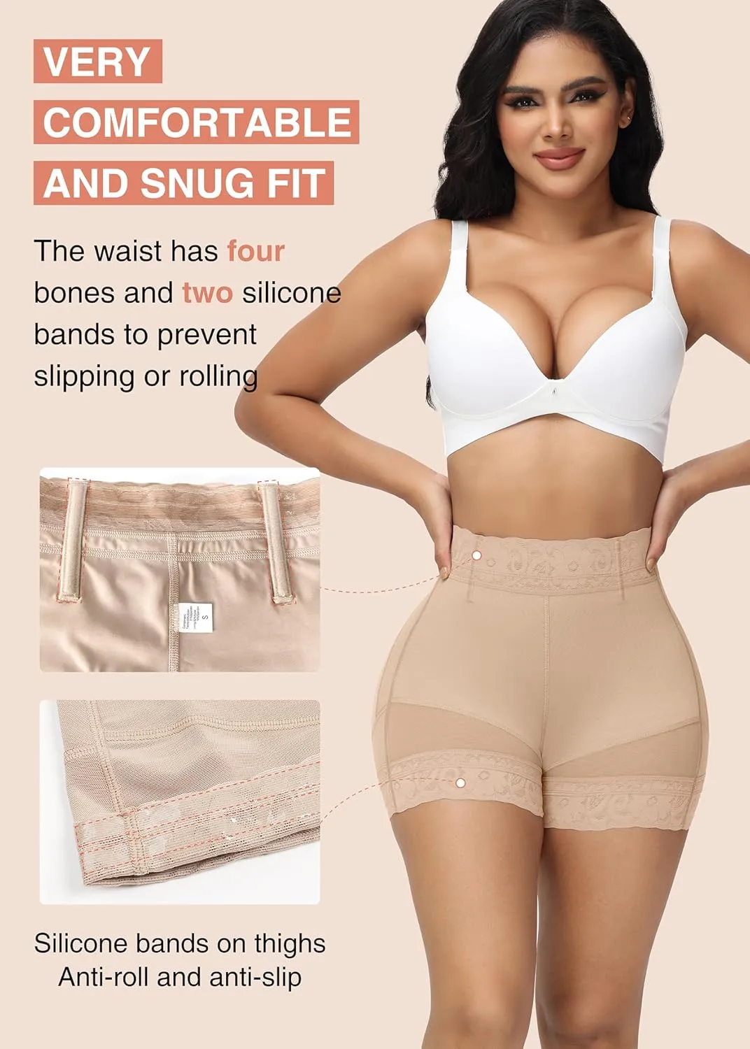 SHAPSHE Butt Lifting Shapewear for Women Tummy Control Body Shaper Shorts Slimmer Flat Tummy Butt Shaper Panties