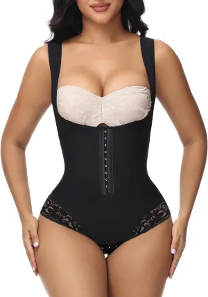 SHAPSHE Shapewear Bodysuit for Women Tummy Control Fajas Colombianas Waist Trainer Girdle Thong Open Bust Body Shaper