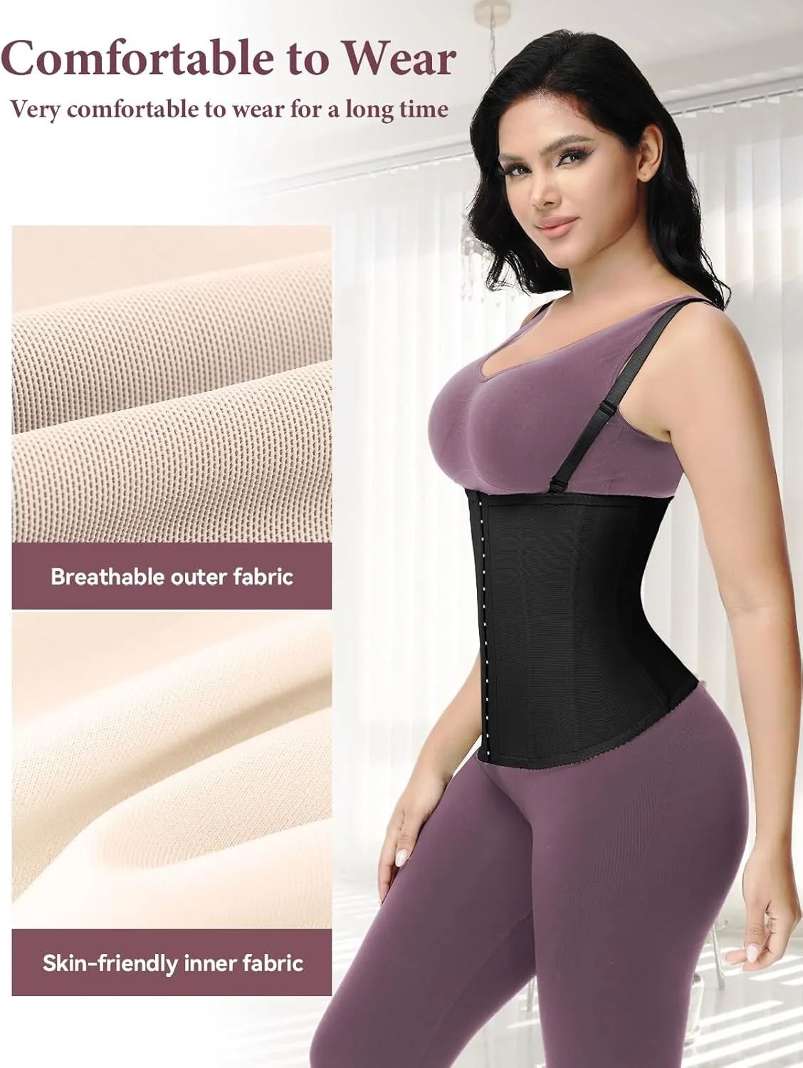 SHAPSHE Waist Trainer for Women Workout Vest Waist Cincher Corset Shapewear Postpartum Tummy Control Body Shaper Daily Wear