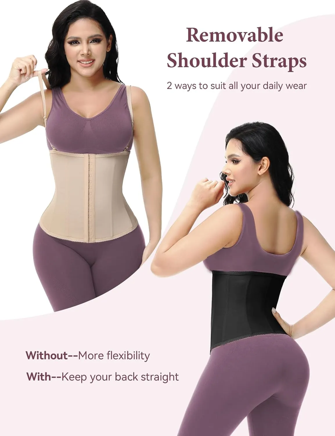 SHAPSHE Waist Trainer for Women Workout Vest Waist Cincher Corset Shapewear Postpartum Tummy Control Body Shaper Daily Wear
