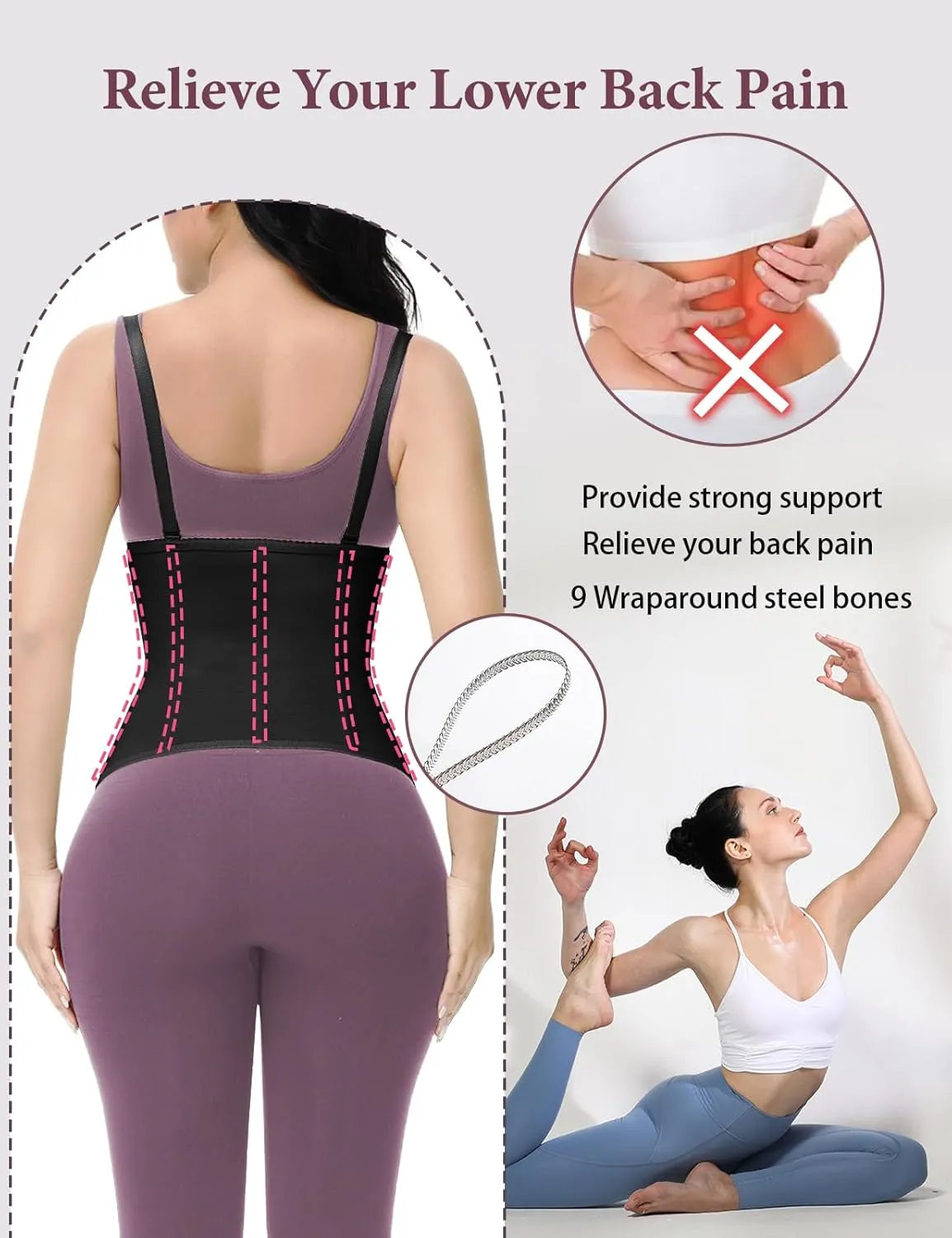 SHAPSHE Waist Trainer for Women Workout Vest Waist Cincher Corset Shapewear Postpartum Tummy Control Body Shaper Daily Wear