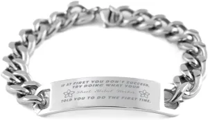 Sheet Metal Worker Bracelet, If at first you don't succeed, try doing what your athletic trainer told you to do the first time., Cuban Link Chain Necklace, Sheet Metal Worker Gifts