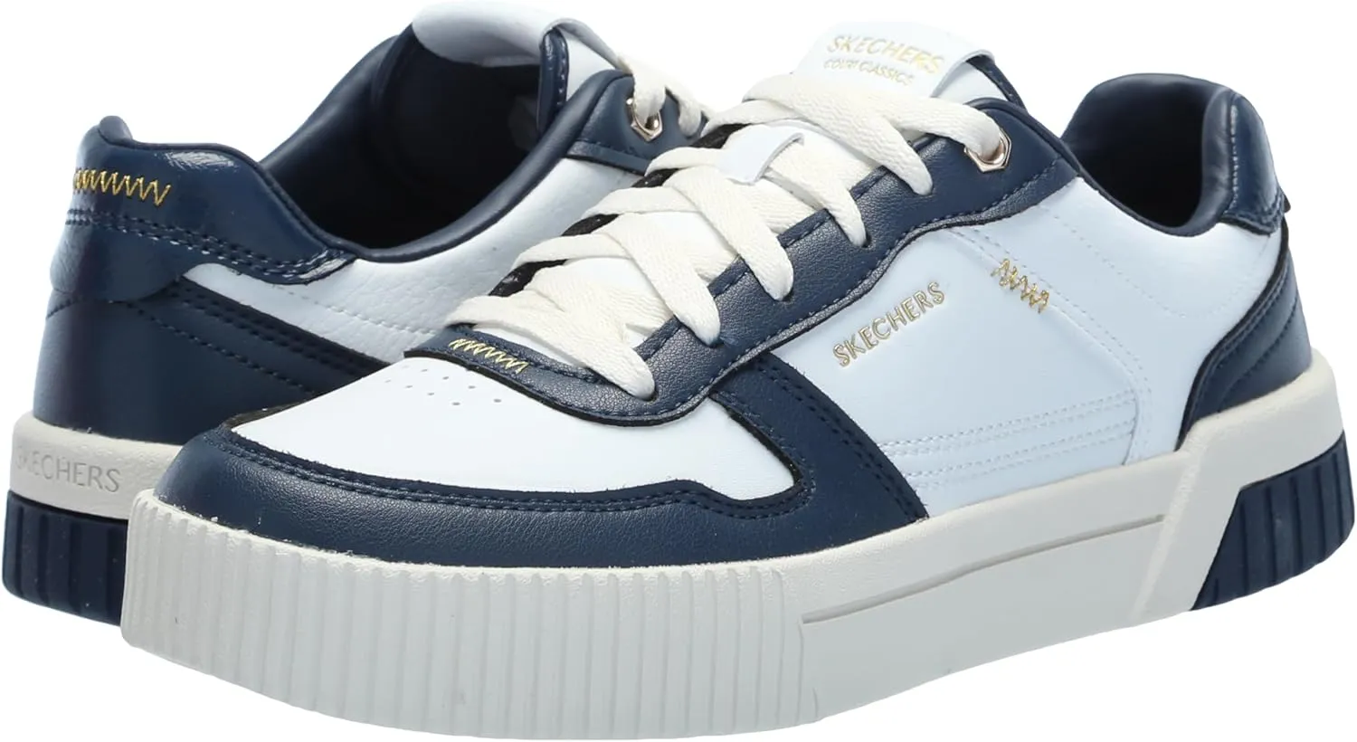 Skechers Women's Jade-Best in Class Leather Lace-up Sneakers with Memory Foam
