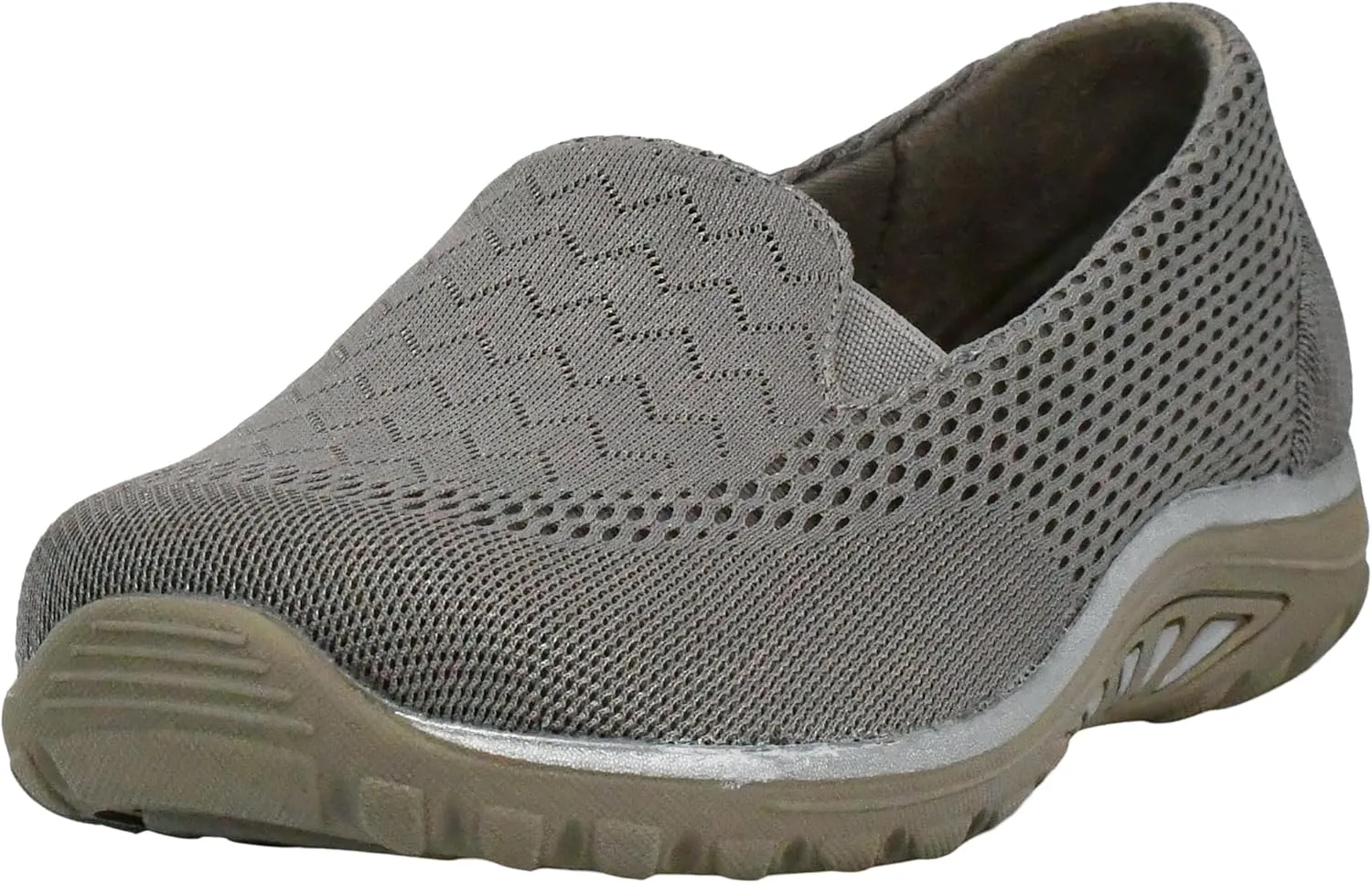 Skechers Women's Reggae Fest-Willows-Wide Loafer Flat, Dark Taupe, 7 W US
