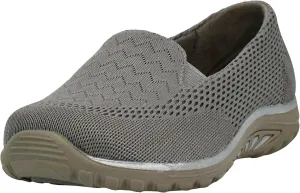 Skechers Women's Reggae Fest-Willows-Wide Loafer Flat, Dark Taupe, 7 W US