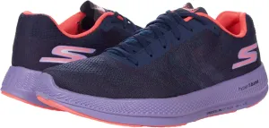 Skechers Women's Sneaker, Navy Mesh Hot Melt Purple Neon Pink Trim, 9