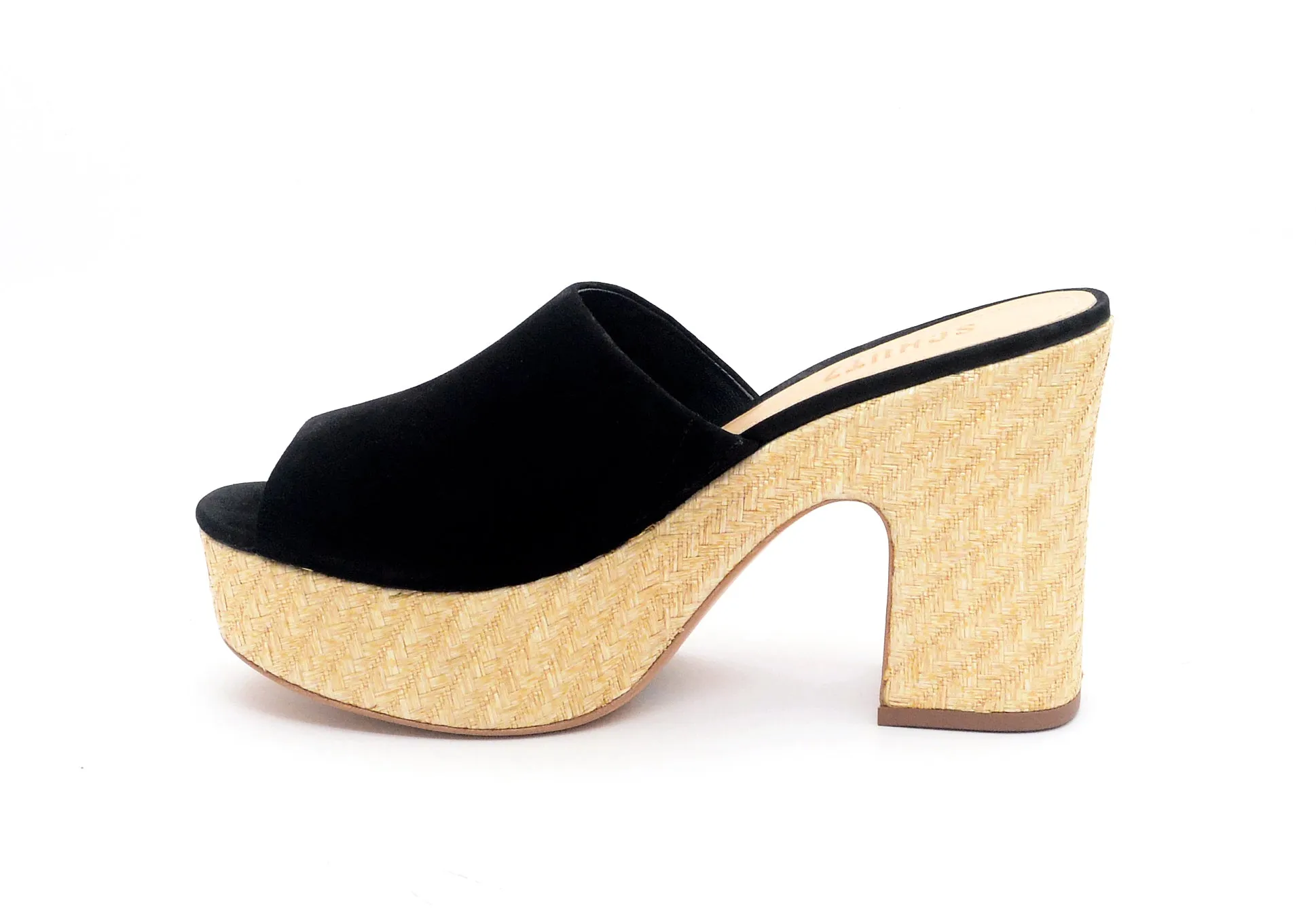 Slip-On Extensive collection Black Block Platform Mules Shipping guarantee Womens Sandals Schutz Open-Toe Tharley Heeled
