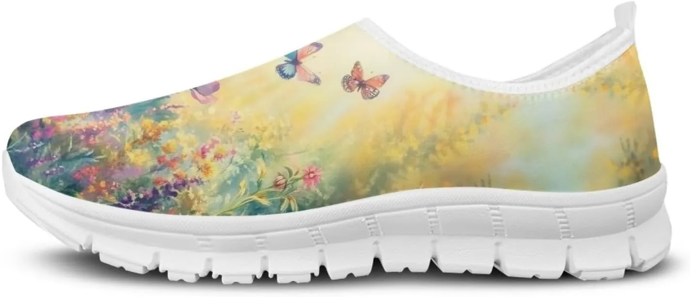 Slip On Walking Shoes for Women Knit Mesh Casual Shoes Non Slip Size 5-10.5