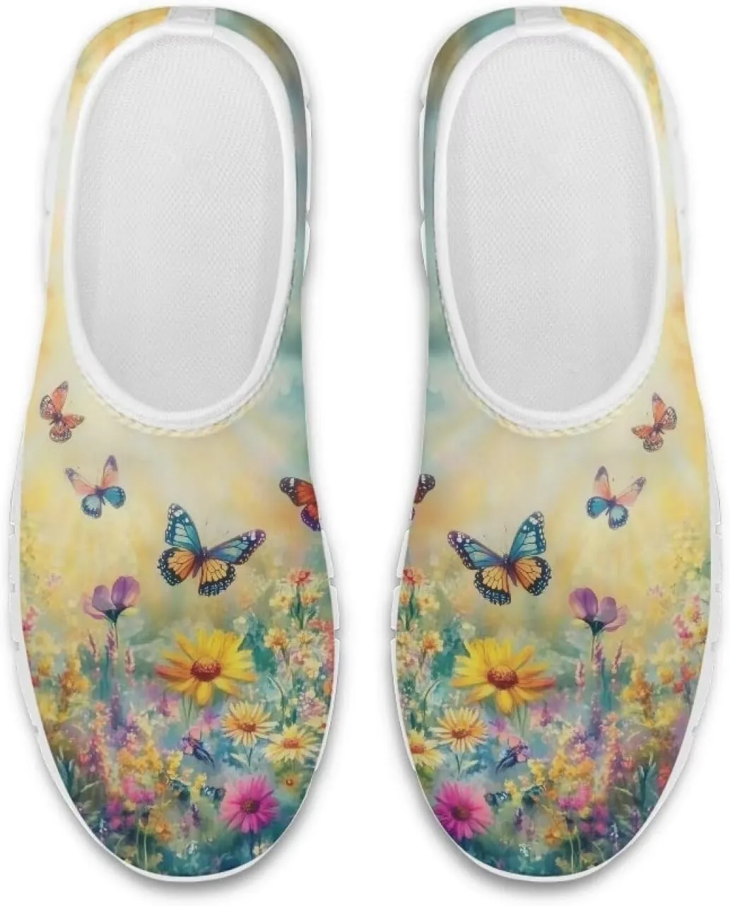 Slip On Walking Shoes for Women Knit Mesh Casual Shoes Non Slip Size 5-10.5