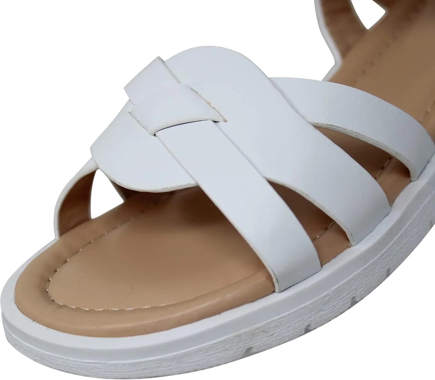 SOBEYO Girls Strappy Open Toe Flatform Slip On Cute Ankle Strap Summer Flat Sandals