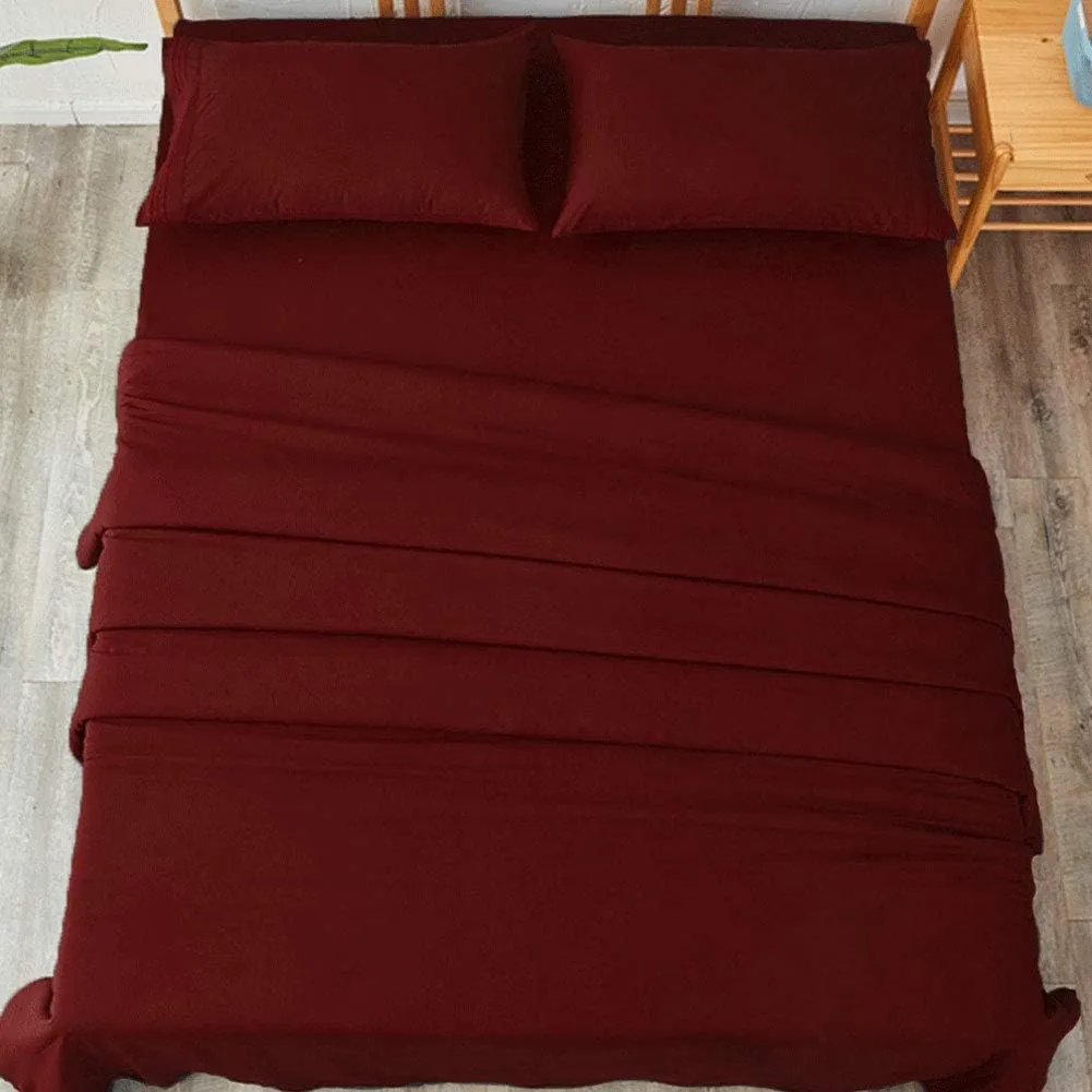 SONORO KATE Bed Sheet Set Super Soft Microfiber 1800 Thread Count Luxury Egyptian Sheets 16-Inch Deep Pocket，Wrinkle and Hypoallergenic-4 Piece (Burgundy, Queen)