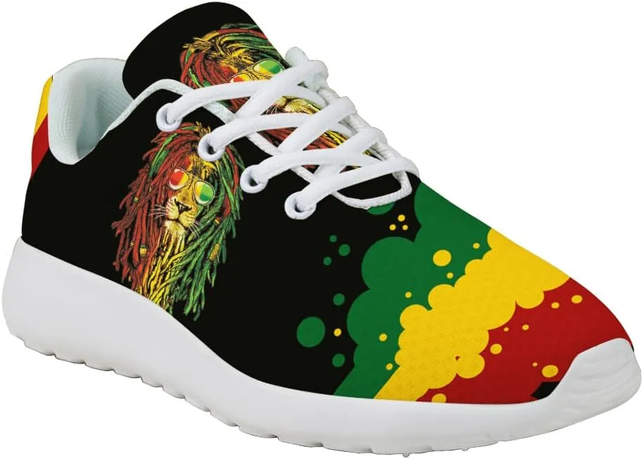 Sonzj-II Mens Rasta Reggae Shoes Womens Running Shoes Non Slip Fashion Walking Sneakers