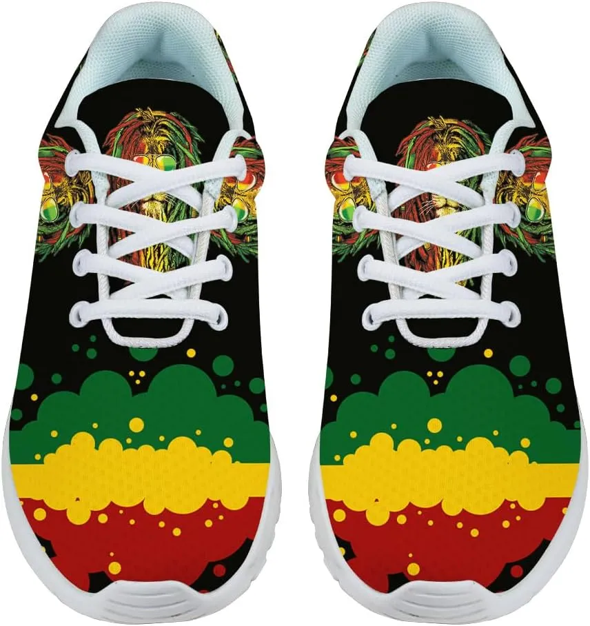 Sonzj-II Mens Rasta Reggae Shoes Womens Running Shoes Non Slip Fashion Walking Sneakers