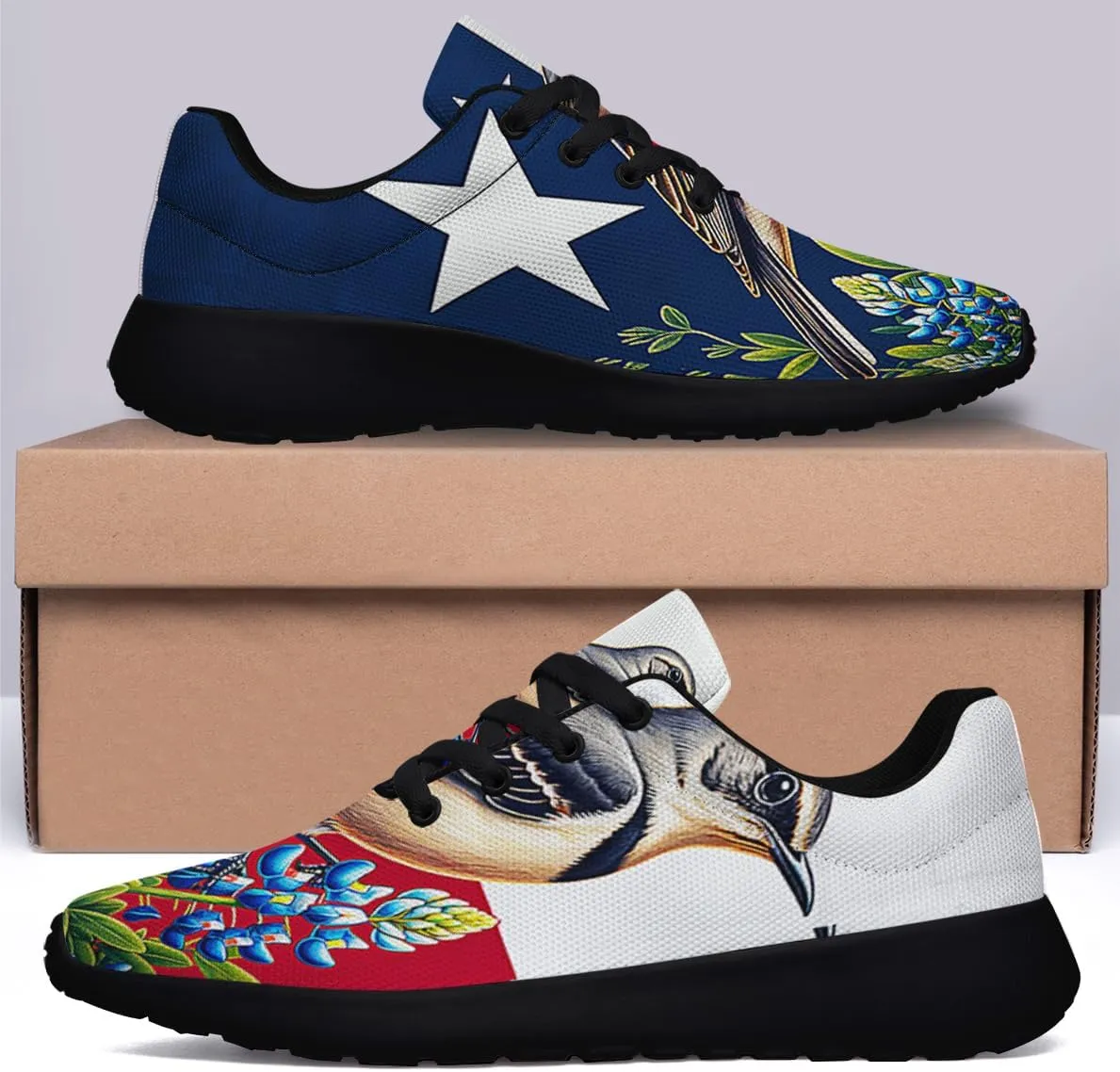 Sonzj-II Women's Men's Tennis Shoes Texas State Printed Sneakers Lightweight Breathable Running Walking Shoes