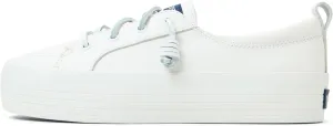 Sperry Women's Crest Vibe Platform Sneaker, White Leather, 8