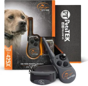 SportDOG SD-425X Electric Training Dog Shock Collar with Remote for Small, Medium, and Large Dogs - 500 Yard Range, Vibration, Tone, Up to 21 Stimulation Levels, Waterproof, Rechargeable E-Collar