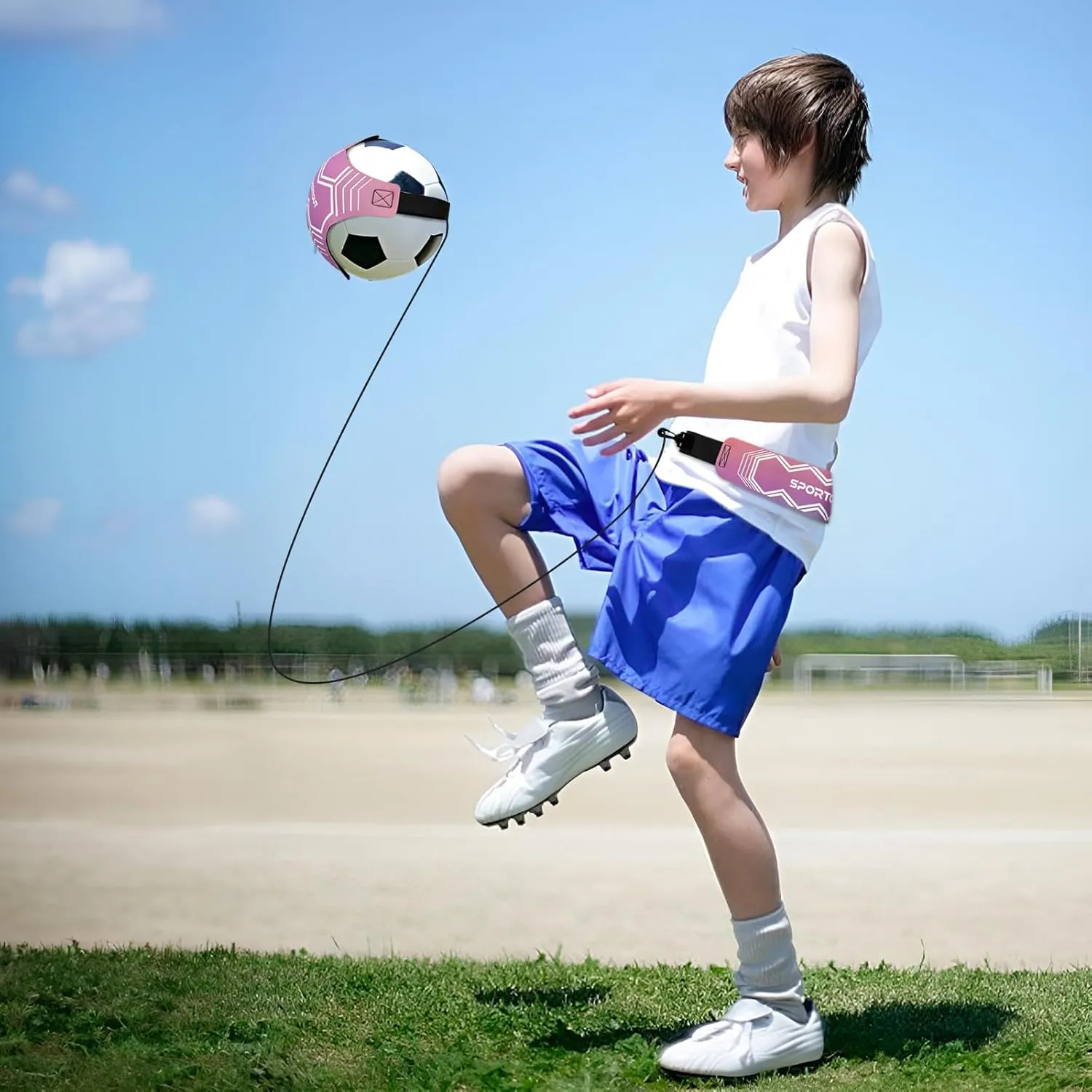 Sportout Volleyball/Soccer Training Equipment, Solo Trainer, Adjustable Waist Belt for Kids & Adults