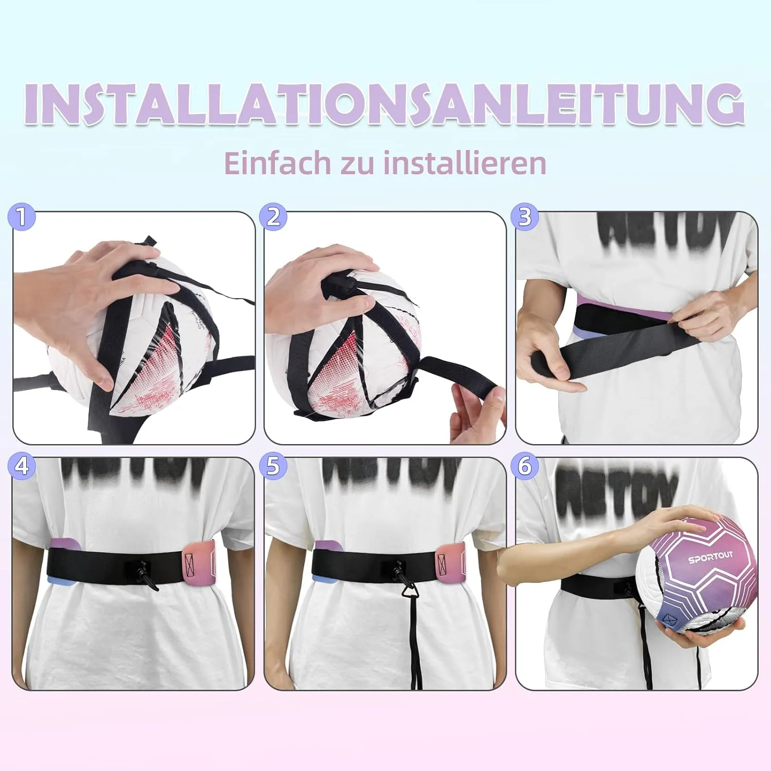 Sportout Volleyball/Soccer Training Equipment, Solo Trainer, Adjustable Waist Belt for Kids & Adults