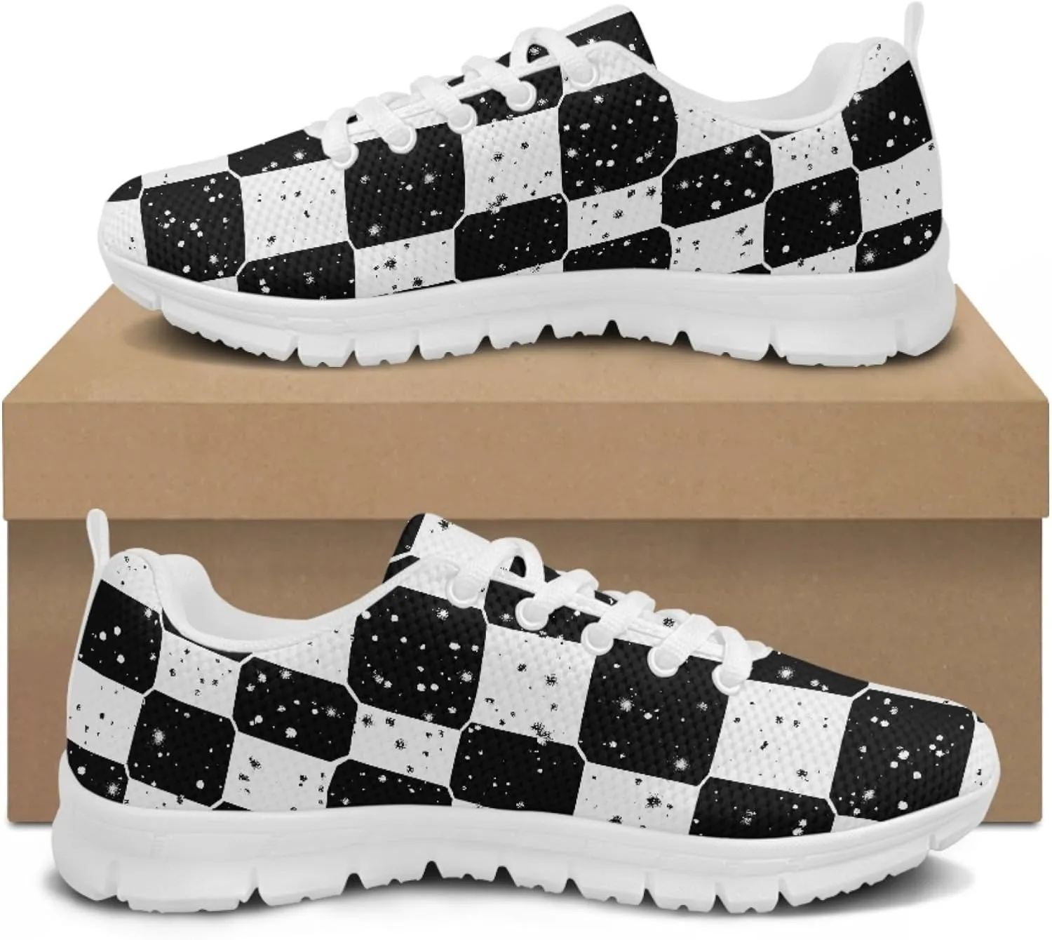 Sports Trainer Running Shoes for Women Causal Travel Sneaker Walking Low Heel Lace up Breathable Flexible Shoe