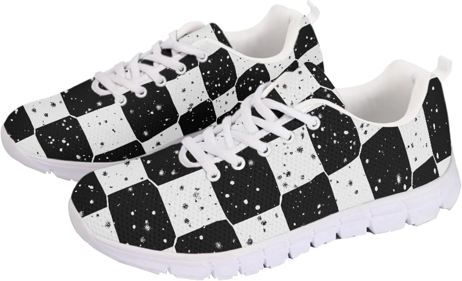 Sports Trainer Running Shoes for Women Causal Travel Sneaker Walking Low Heel Lace up Breathable Flexible Shoe