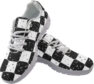 Sports Trainer Running Shoes for Women Causal Travel Sneaker Walking Low Heel Lace up Breathable Flexible Shoe