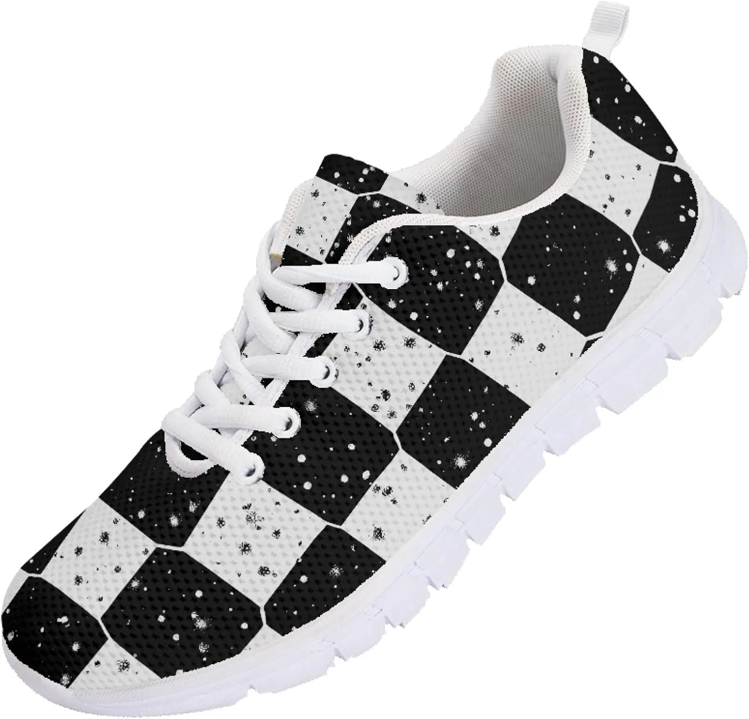 Sports Trainer Running Shoes for Women Causal Travel Sneaker Walking Low Heel Lace up Breathable Flexible Shoe