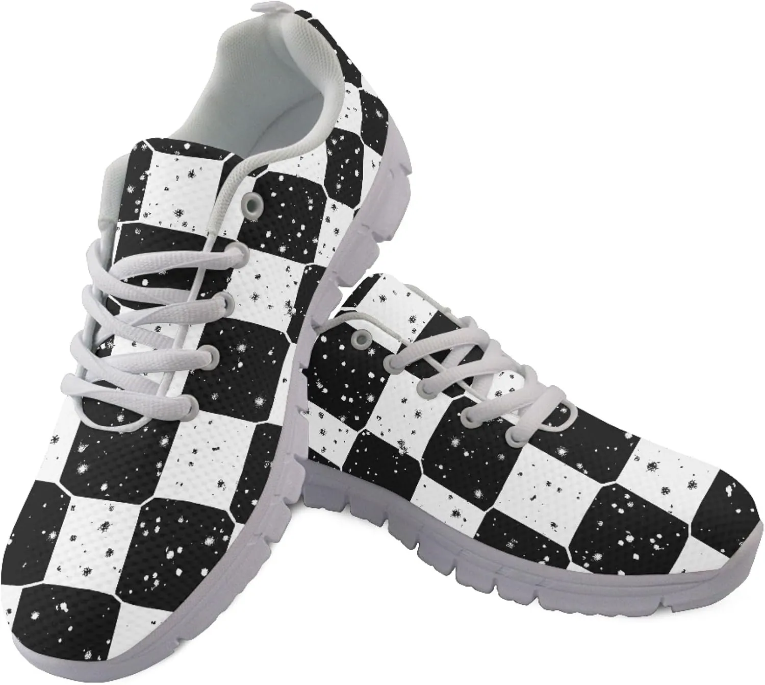 Sports Trainer Running Shoes for Women Causal Travel Sneaker Walking Low Heel Lace up Breathable Flexible Shoe