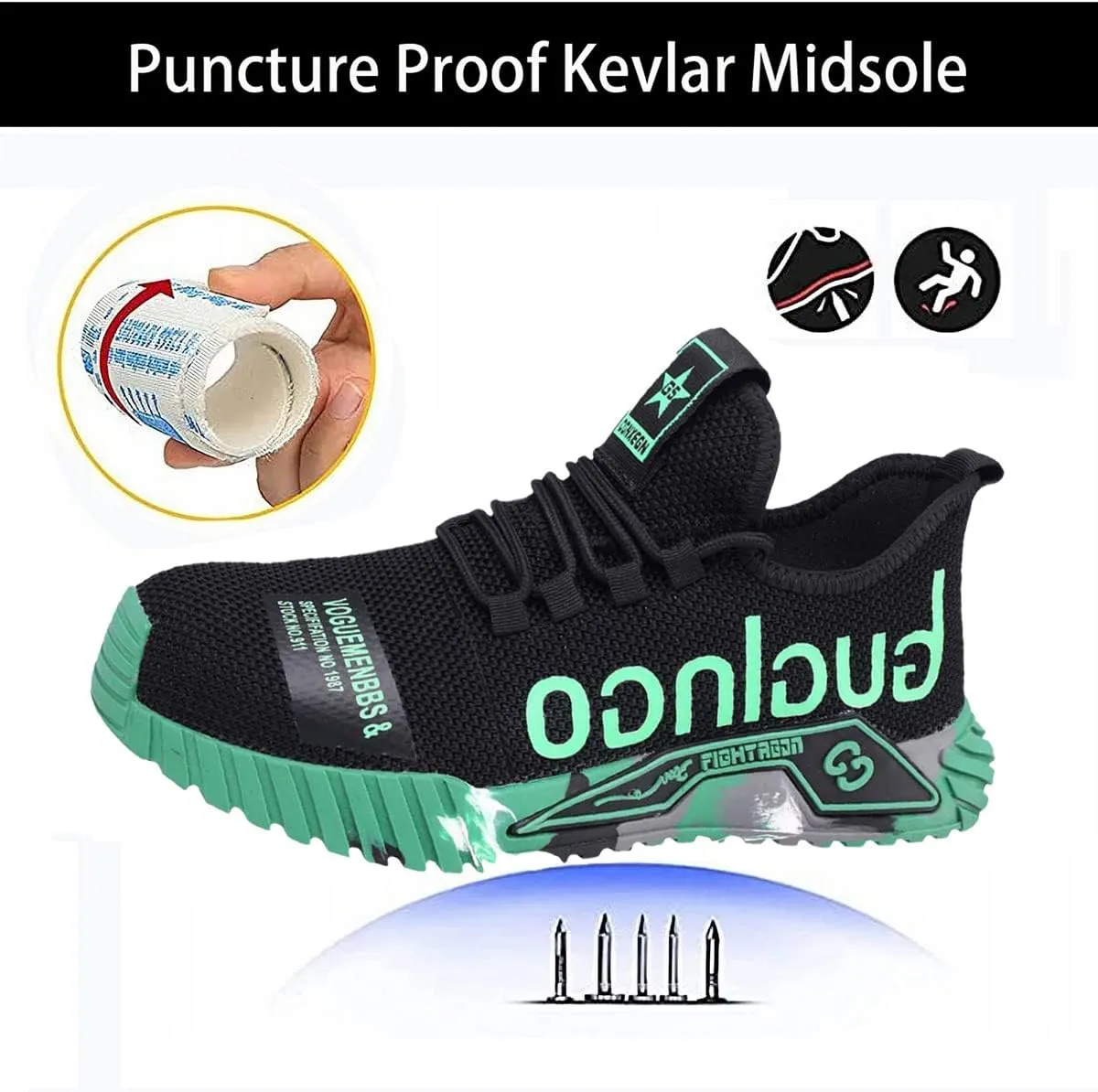 Steel Toe Shoes for Men's Indestructible Work Shoes,Mens Work Safety Outdoor Protection Footwear Industrial and Construction,