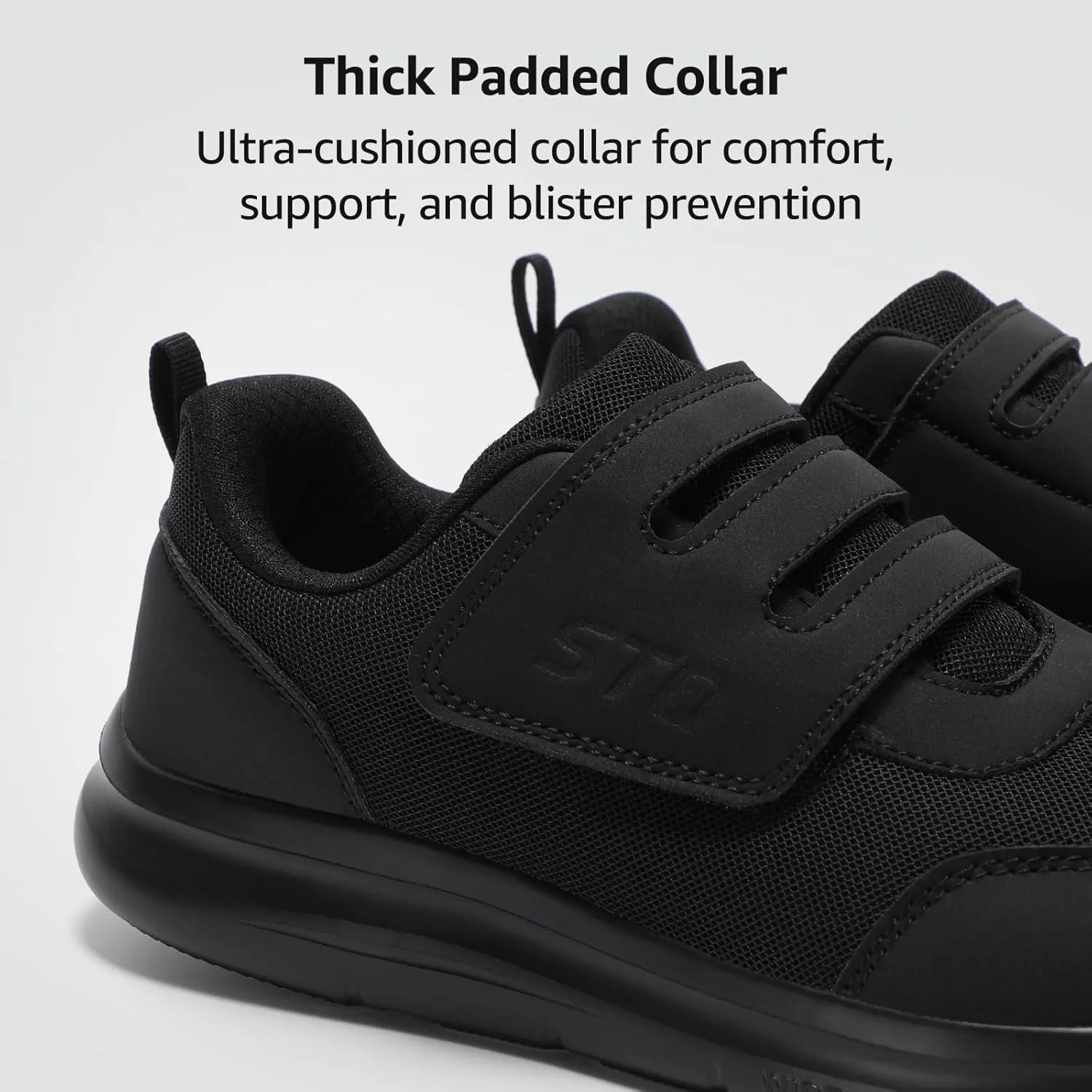 STQ Wide Toe Box Shoes Wome, Hook and Loop Orthopedic Walking Shoe for Seniors, Bunions, Plantar Fasciitis, Hammertoes, Swollen Feet
