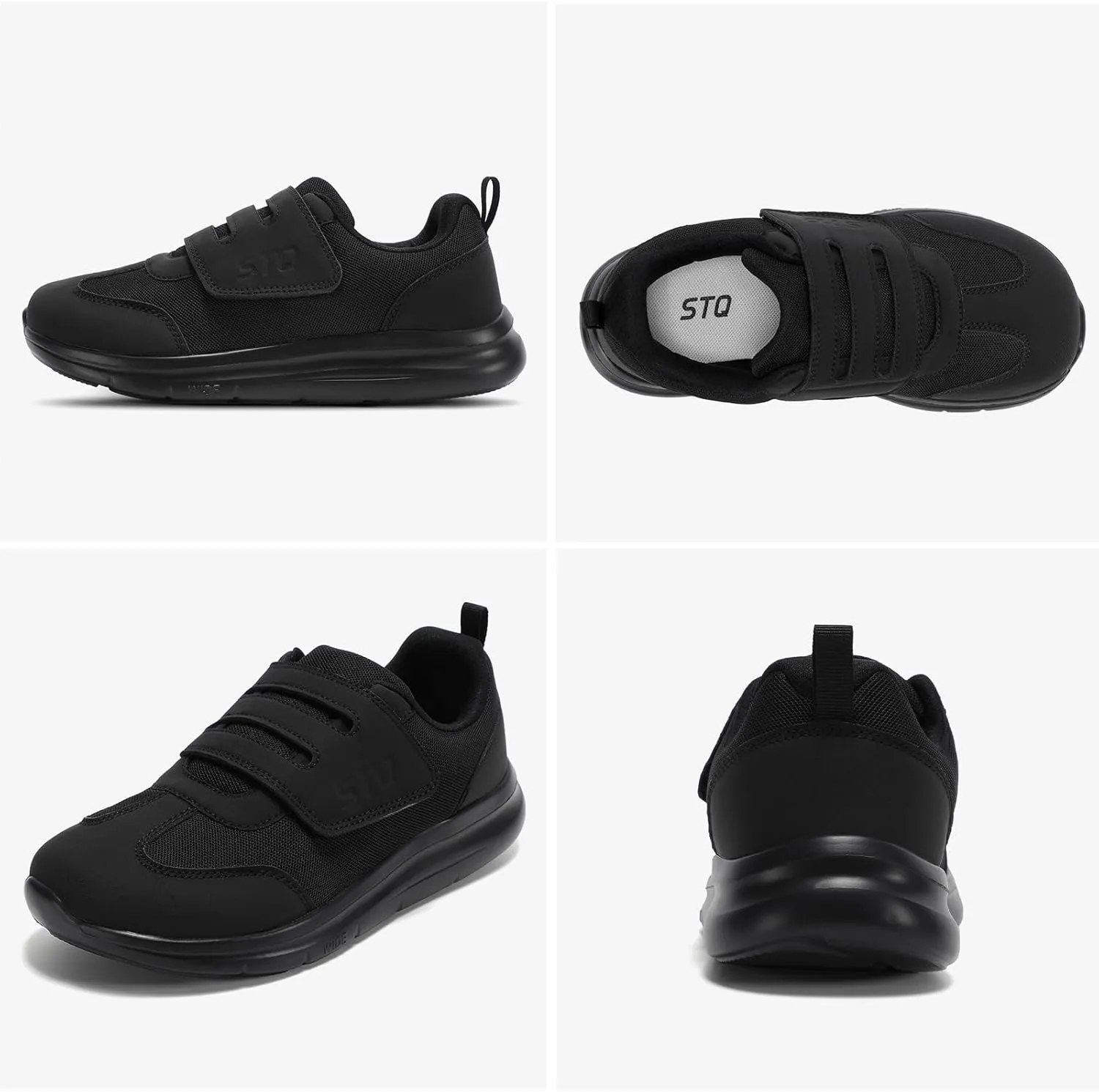 STQ Wide Toe Box Shoes Wome, Hook and Loop Orthopedic Walking Shoe for Seniors, Bunions, Plantar Fasciitis, Hammertoes, Swollen Feet