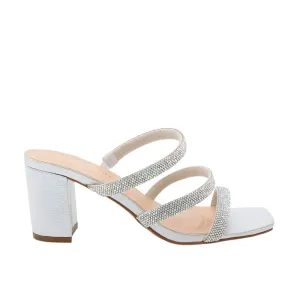 Strap Mule Open Toe Low Block Heel