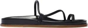 Strappy Flat Sandals for Women Toe Loop Soft Cushioned Footbed Open Toe Slip-on Slide Sandals Comfortable Summer Daily Shoes