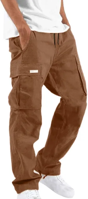 Sweatpants for Men Casual Relaxed Sweat Pants Elastic Waist Baggy Trousers Athletic Cotton Sweatpants with Pockets