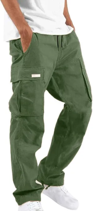 Sweatpants for Men Casual Relaxed Sweat Pants Elastic Waist Baggy Trousers Athletic Cotton Sweatpants with Pockets