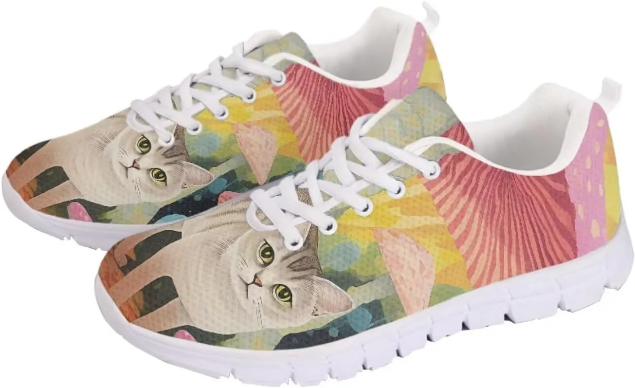 SYtrade Running Shoes Women Print Slip On Sneakers for Woman Tennis Shoes White Sole