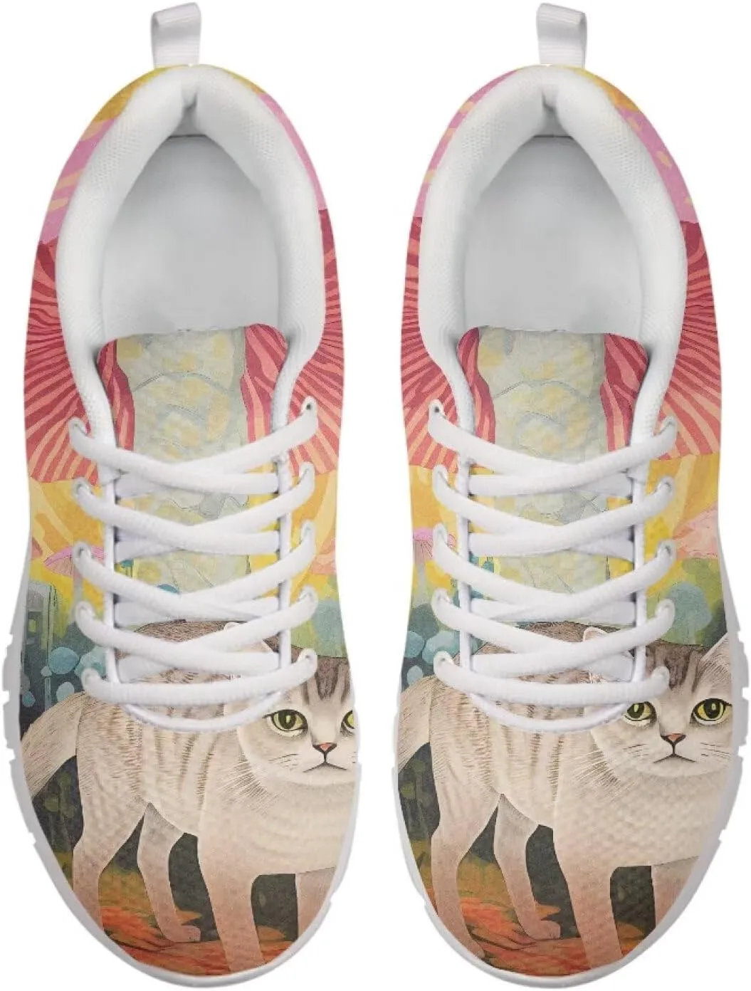 SYtrade Running Shoes Women Print Slip On Sneakers for Woman Tennis Shoes White Sole