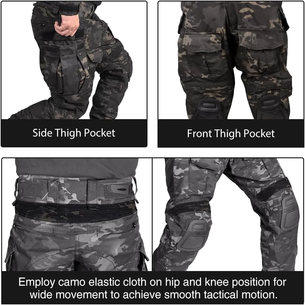 Tactical Men's G3 Combat Pants with Knee Pads Camouflage Pants Hunting Fishing Paintball Outdoor Pants