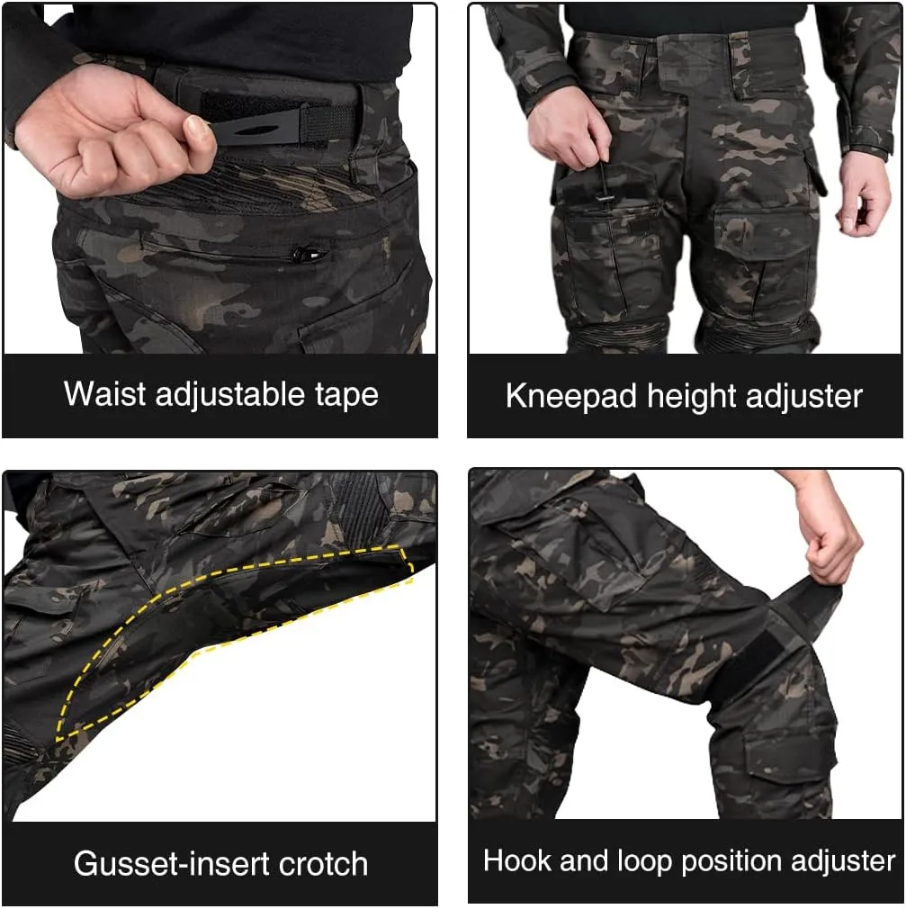 Tactical Men's G3 Combat Pants with Knee Pads Camouflage Pants Hunting Fishing Paintball Outdoor Pants