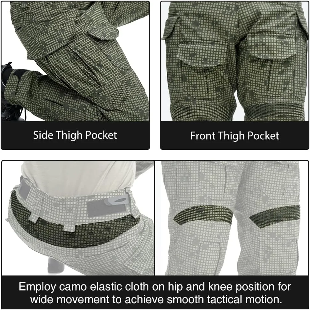 Tactical Men's G3 Combat Pants with Knee Pads Camouflage Pants Hunting Fishing Paintball Outdoor Pants