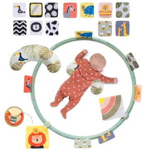 Taf Toys Tummy Time Support for Newborns & Babies, Developmental Activity Center with Detachable Cushion & Toys Encourage Baby’s Senses Development, Fine & Gross Motor Skills & Eye-Hand Coordination