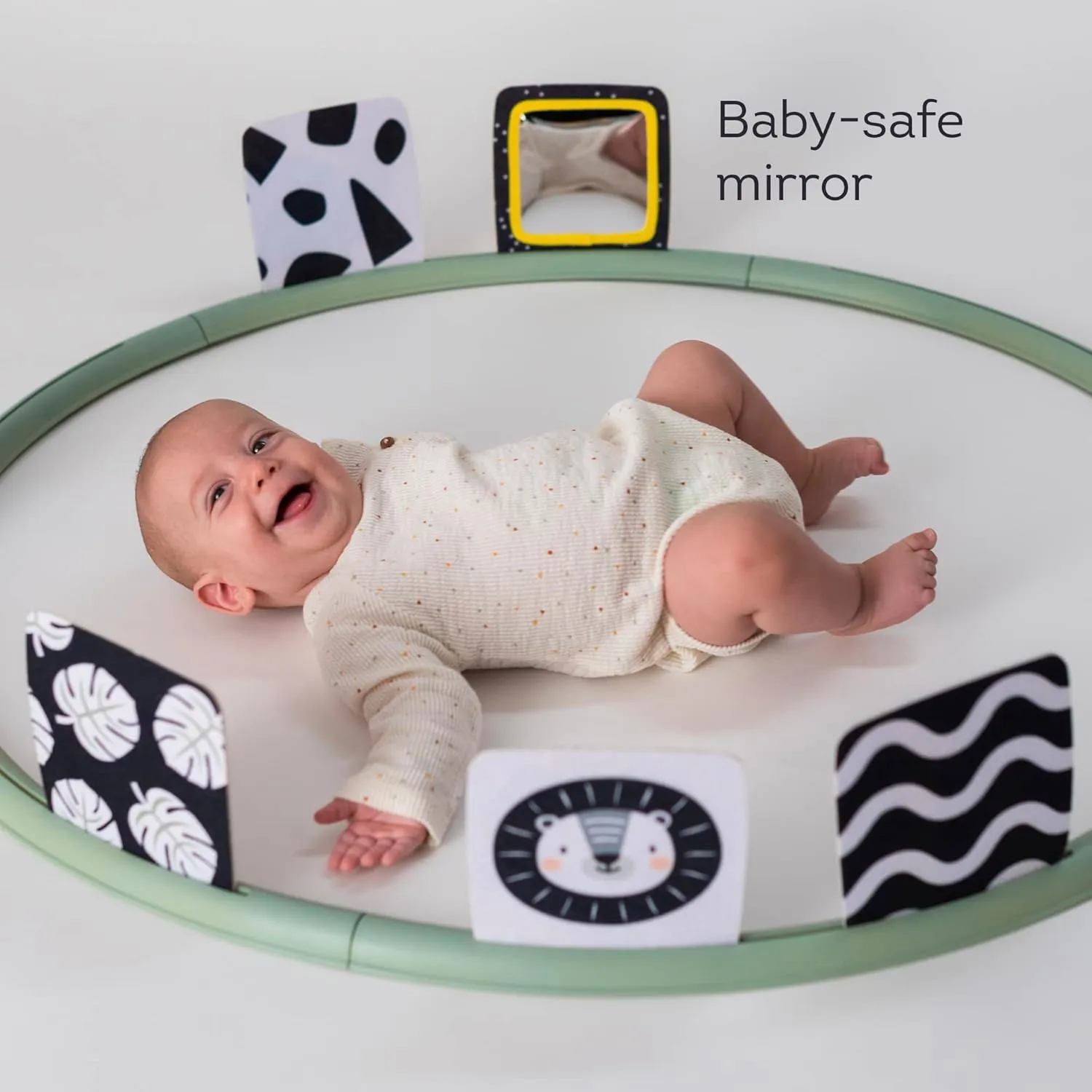 Taf Toys Tummy Time Support for Newborns & Babies, Developmental Activity Center with Detachable Cushion & Toys Encourage Baby’s Senses Development, Fine & Gross Motor Skills & Eye-Hand Coordination