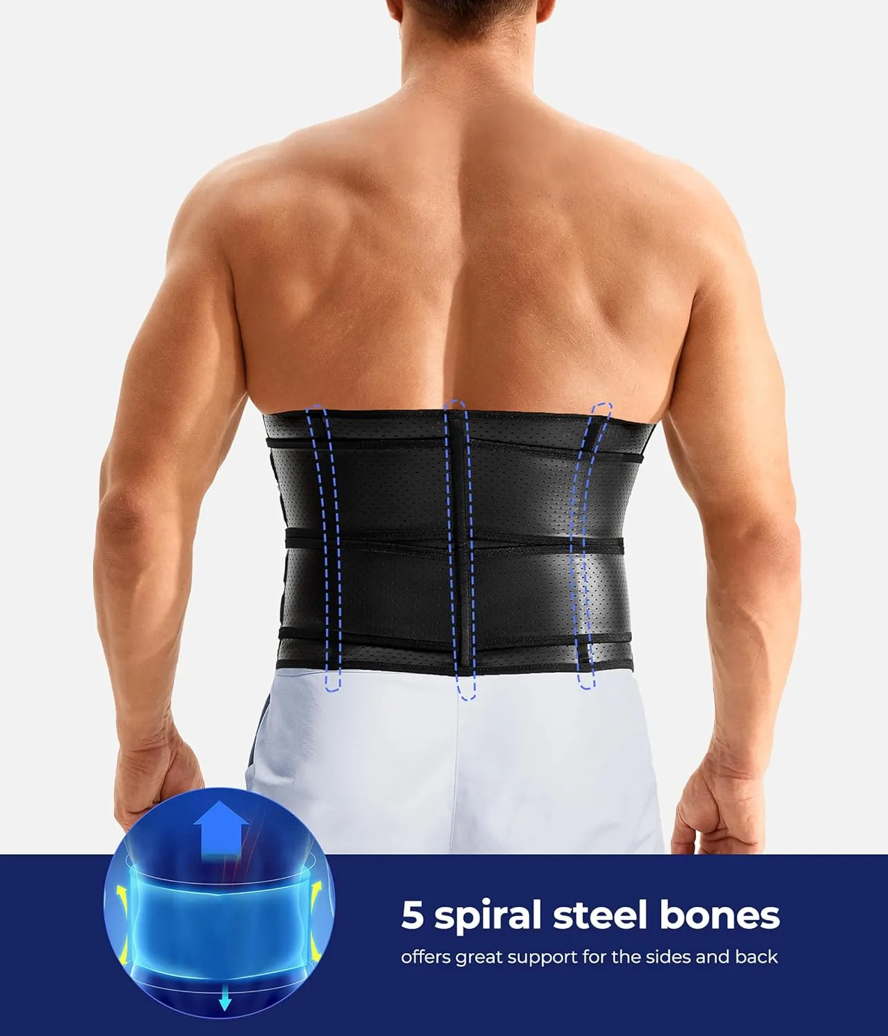 TAILONG Waist Trainer for Men - Sweat Band Trimmer Belt Fajas Para Hombres Stomach Wrap Workout Body Shaper