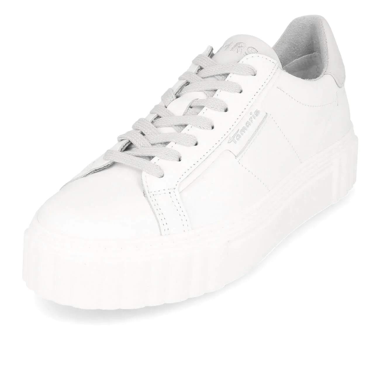Tamaris 1-23738-20-117 Plateau Sneaker Leather Damen White Leather