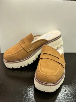 Tan Suede Sherpa Mule