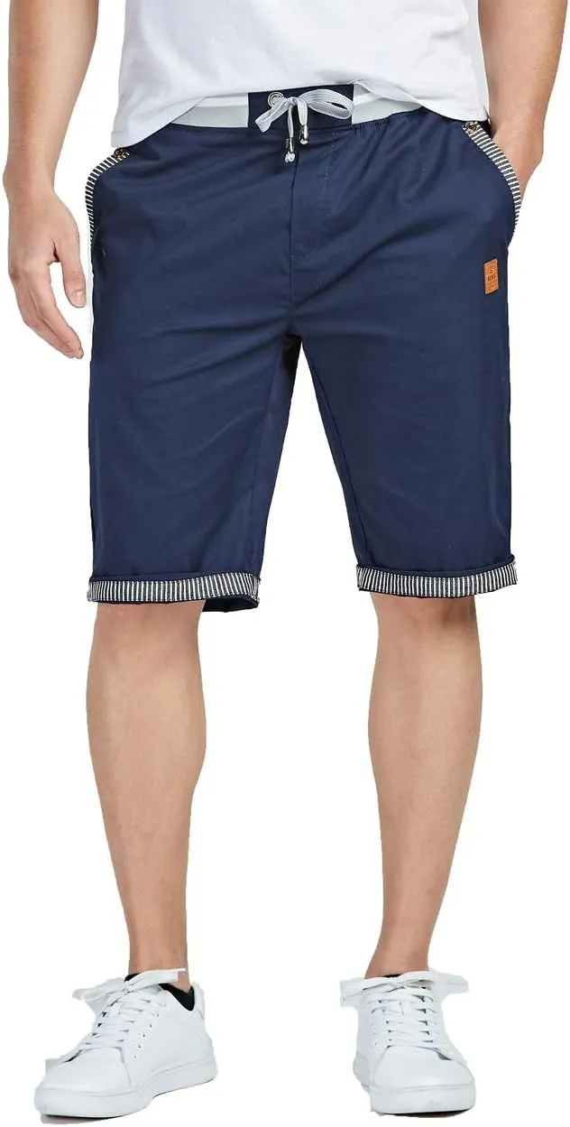 Tansozer Men's Shorts Casual Classic Fit Drawstring Summer Beach Shorts with Elastic Waist and Pockets