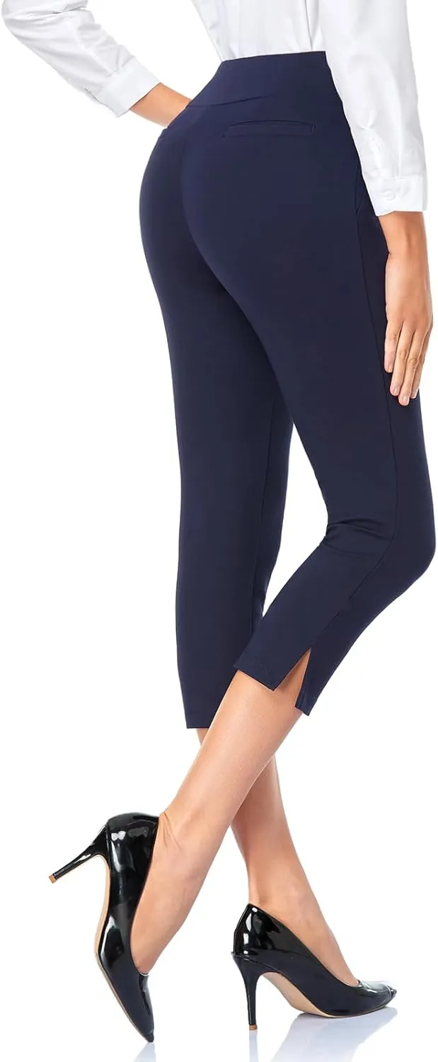 Tapata Women's Capri Dress Pants 19"/20.5" Stretch High-Waist Crop Office Work Pants Summer Casual Capris Slacks Yoga