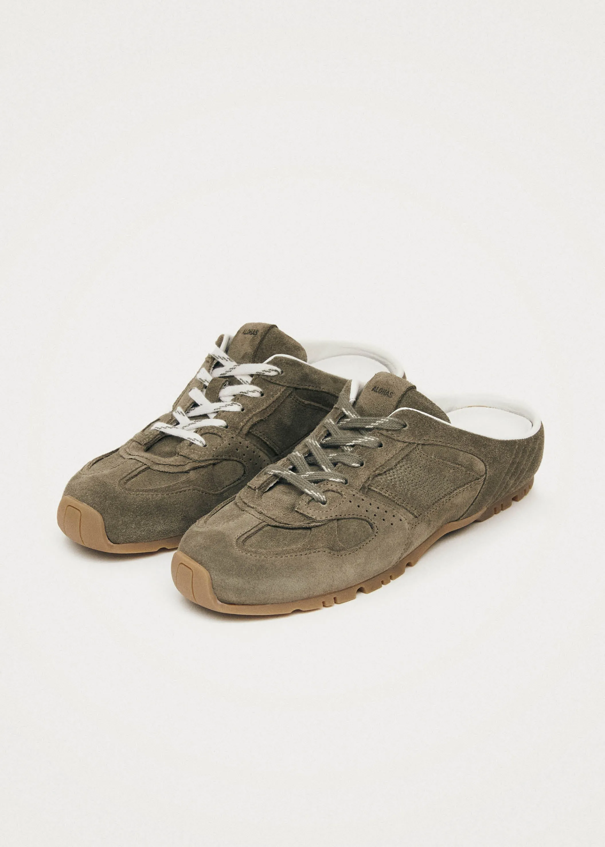 Tb.56 Mule Khaki Leather Sneakers