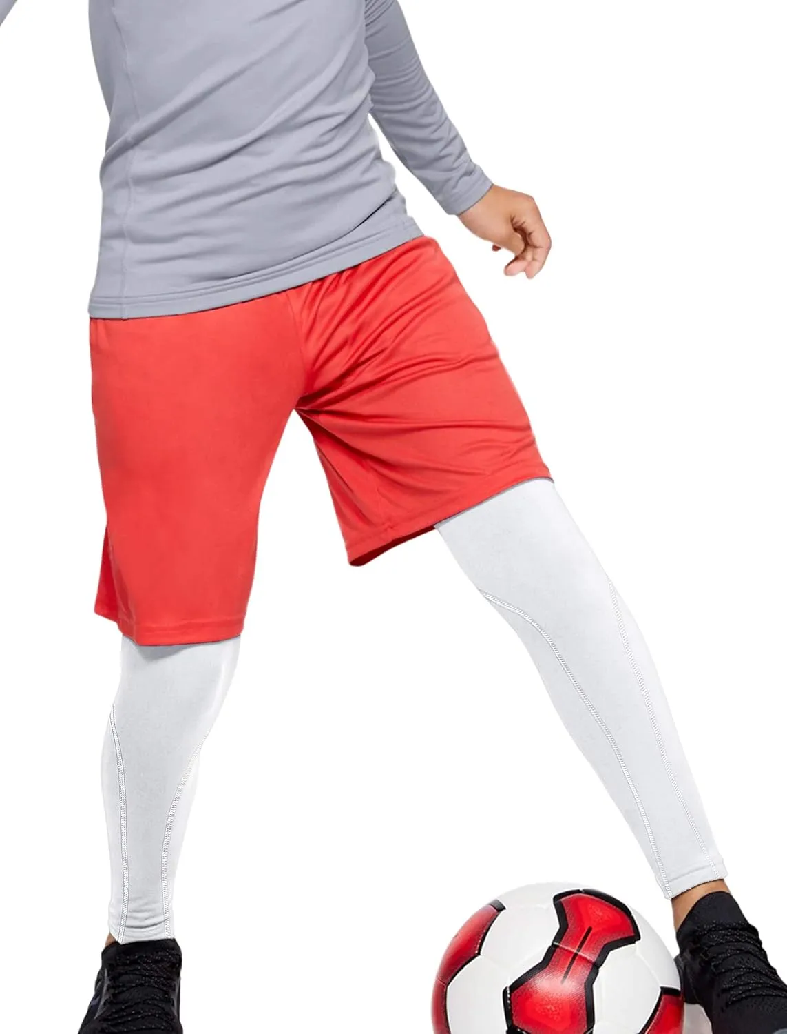 TELALEO 1/2/3/4 Pack Boys' Youth Compression Leggings Pants Tights Athletic Base Layer for Running Hockey Basketball